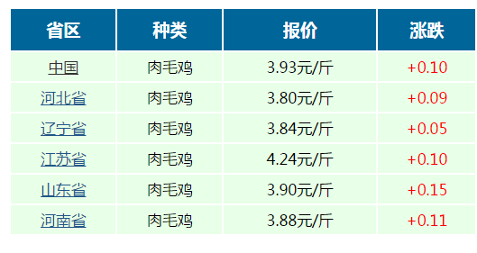 最新白条鸡价格走势动态分析